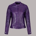 purple leather jacket