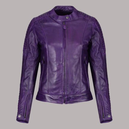 purple leather jacket