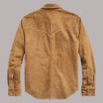 Leather Trucker Jacket Suede Fashion Shirt for Men with Denim-Style Collar – Ideal Gift for Him