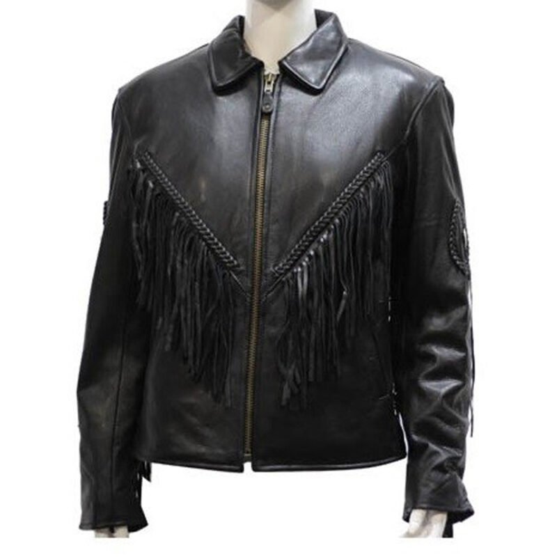Women's Fringe Leather Jacket/Genuine Leather- Markhor Jackets