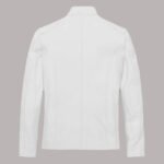 Back View of white Leather Jacket