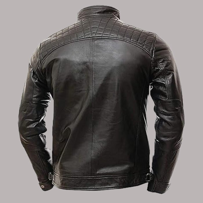 Back Cafe racer leather jacket