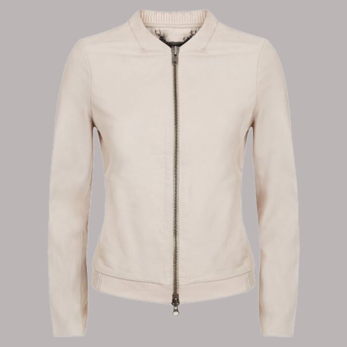 cream leather jacket