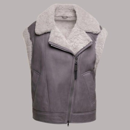 Front view of Women Shearling Vest