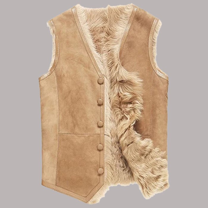 Front view of Men's Sheepskin Vest