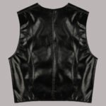Back View of Cropped Leather Vest