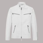 Front View of White Leather jacket