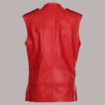 Back View of Red Leather Vest