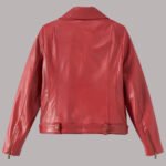Red Leather Moto Jacket