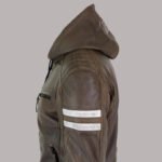 Men Genuine Leather Sheepskin Hooded