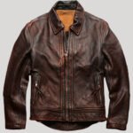 Genuine Cowhide Leather Biker Jacket For Men