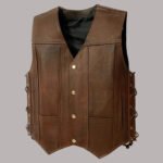Front view of Leather Jacket Vest