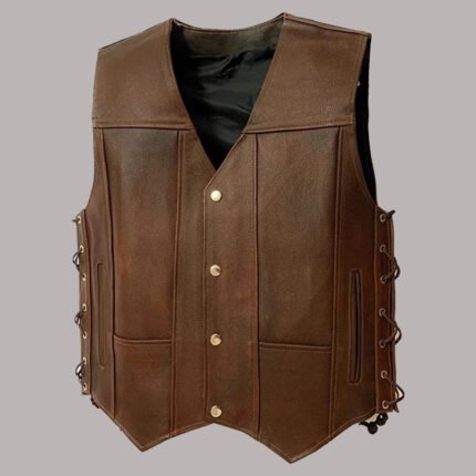 Front view of Leather Jacket Vest