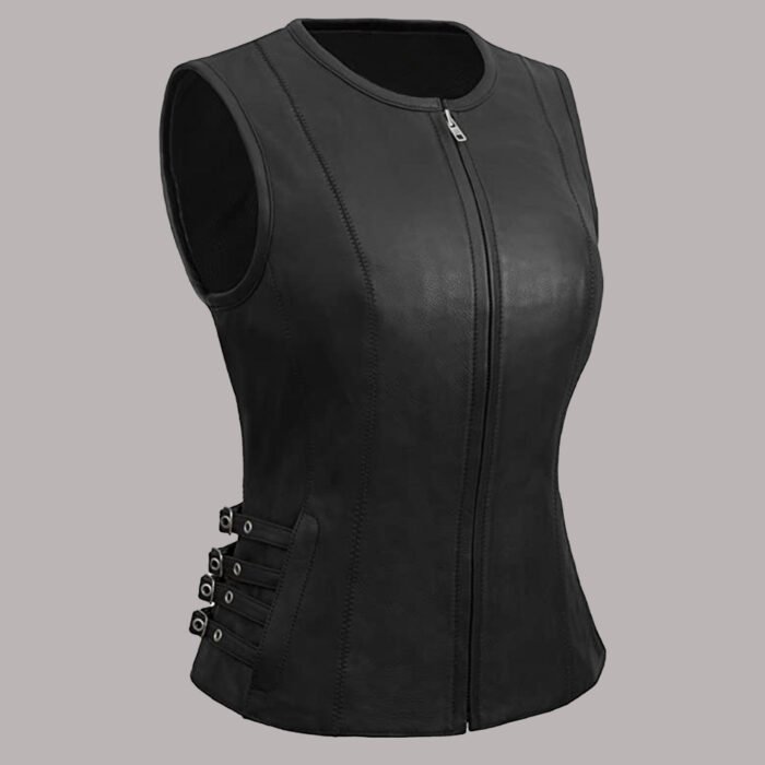 Front view of First classics leather vest