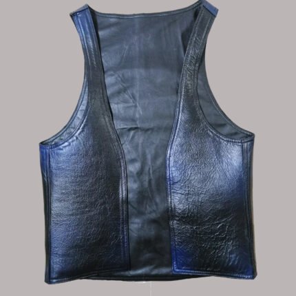 Front View of leather bar vest