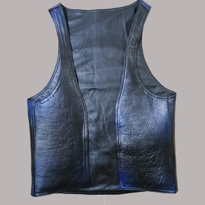 Front View of leather bar vest