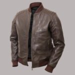 Side View Of Dark Brown Leather Jacket