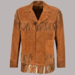 Front View Of Western Leather Jackets With Fringe