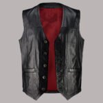 Front of Long Leather Vest