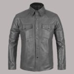 Mens Leather Shirt Jacket