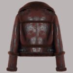 Brown Leather Shearling Jacket Womens