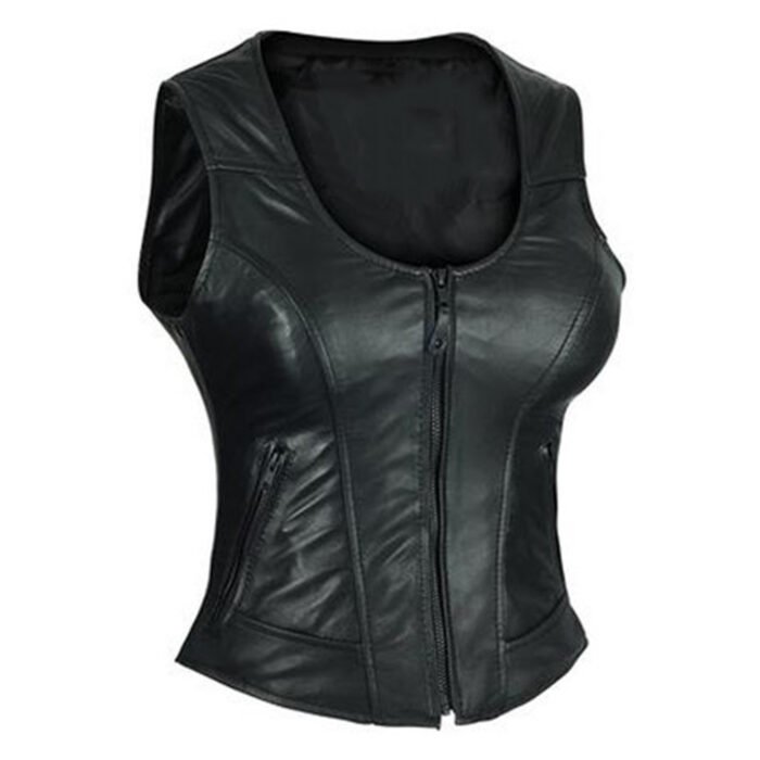 Womens Leather Motorcycle Vest