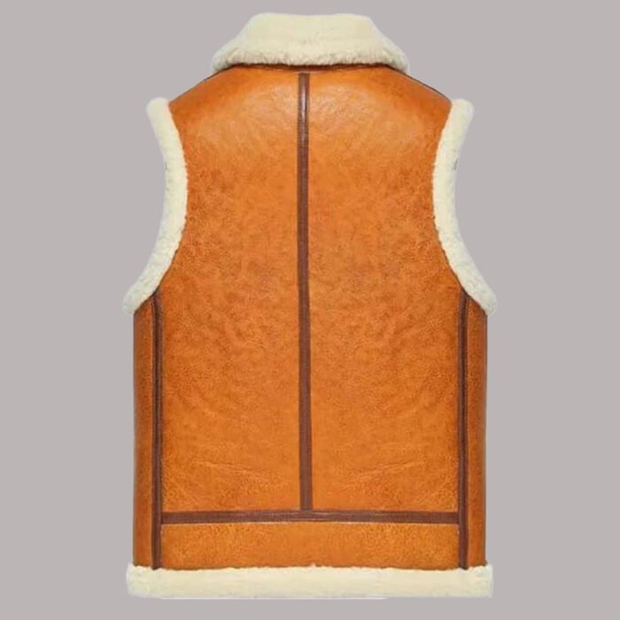 Back view of Leather Fur Vest