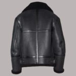 Back View of Black Shearling Jacket