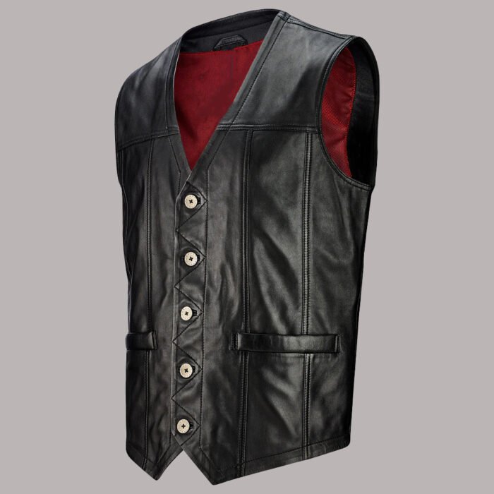 Side of Long Leather Vest