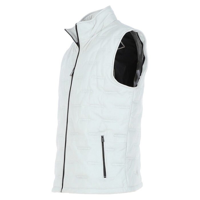 Mens White Leather Vest