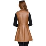 Long Leather Vest Womens
