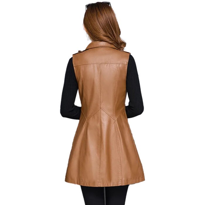 Long Leather Vest Womens