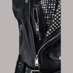 side View of punk leather vest