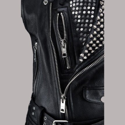 side View of punk leather vest