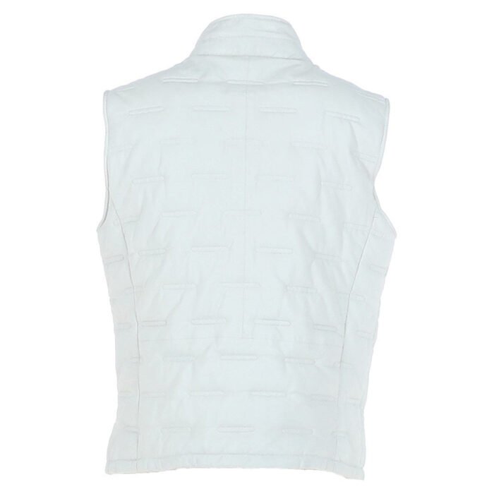 Mens White Leather Vest