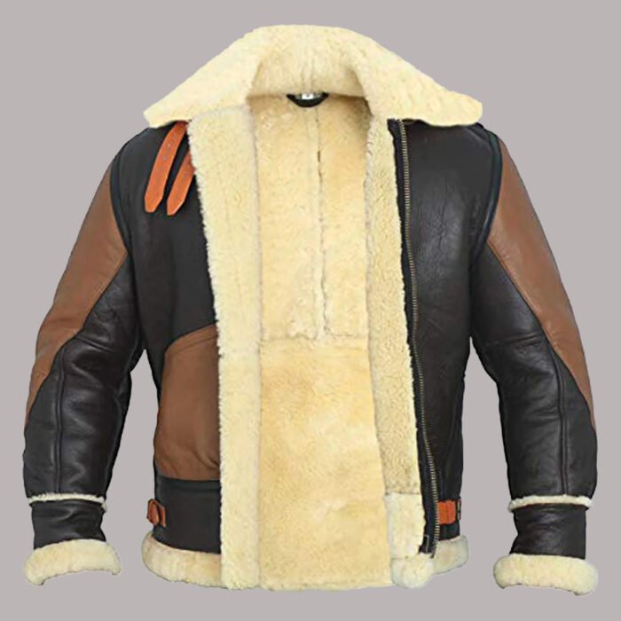 Front View of Fur Bomber Jacket