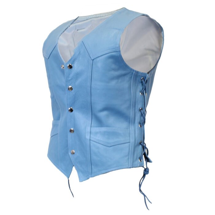 Blue Leather Vest