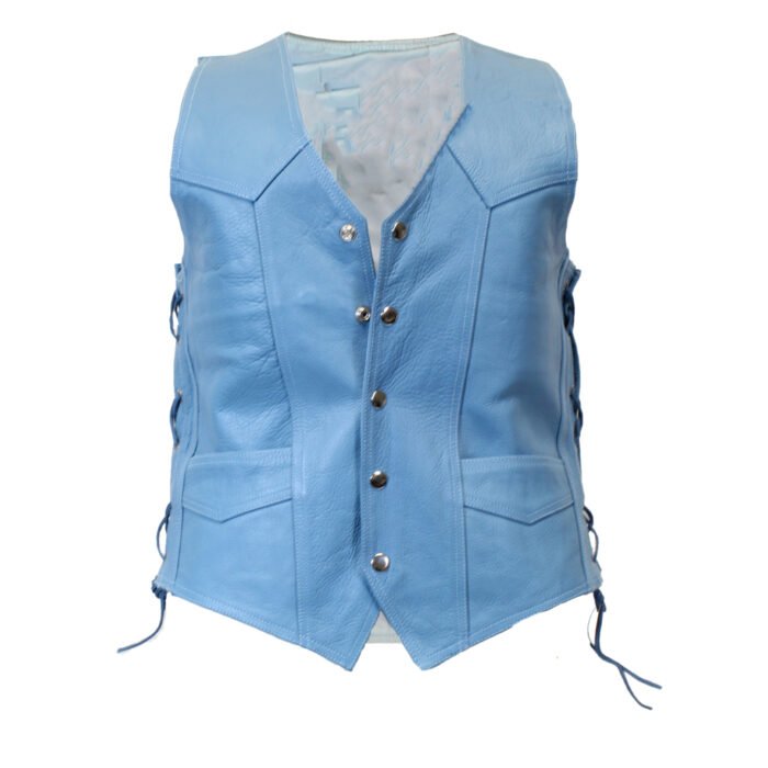 Blue Leather Vest