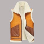 Front view of Leather Fur Vest