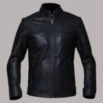 Front View of Vintage Mens Leather Jacket