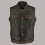 Brown Leather Vest Mens