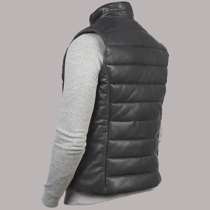 Vegan Leather Puffer Vest