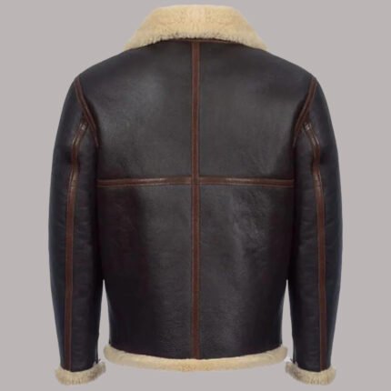Shearling Leather Jacket Brown