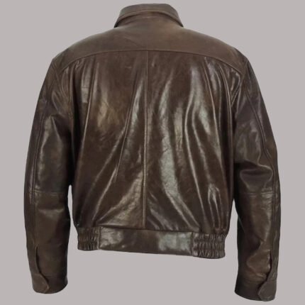 Military Leather Bomber Jacket