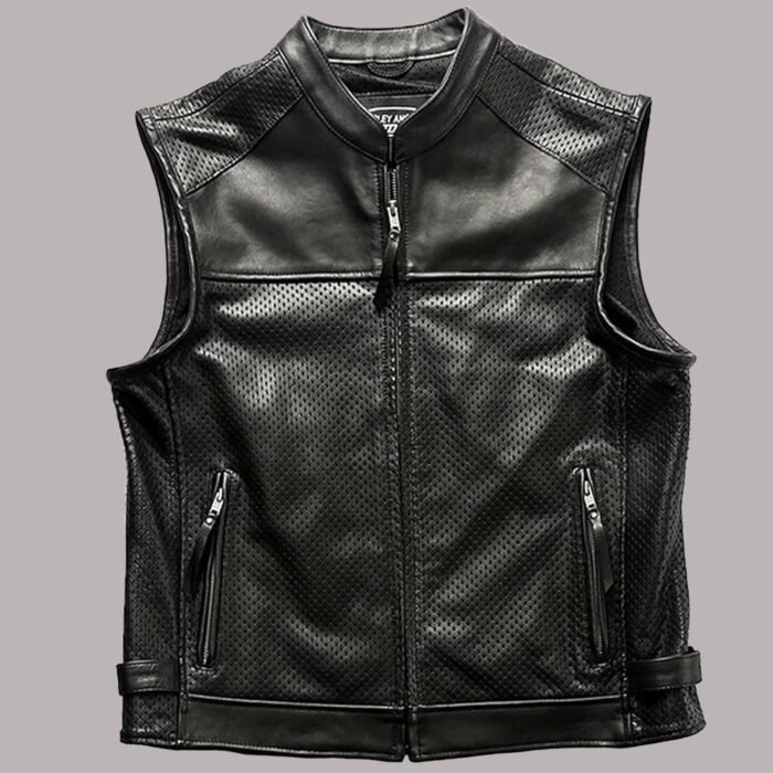 perforated leather vest