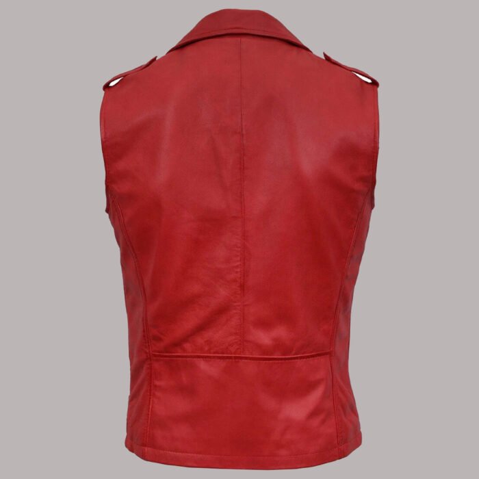 Leather Vest Red