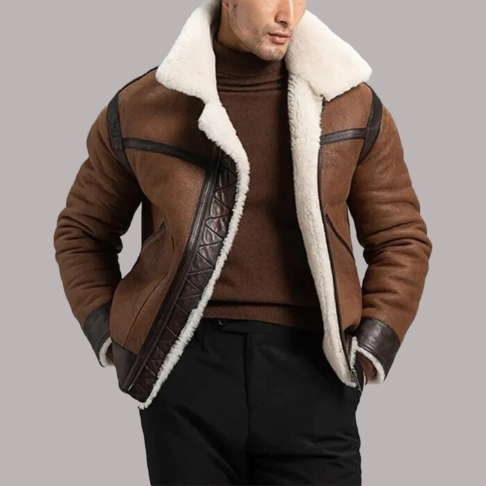 Leather Shearling Jacket Mens