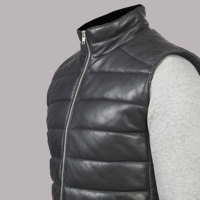 Vegan Leather Puffer Vest