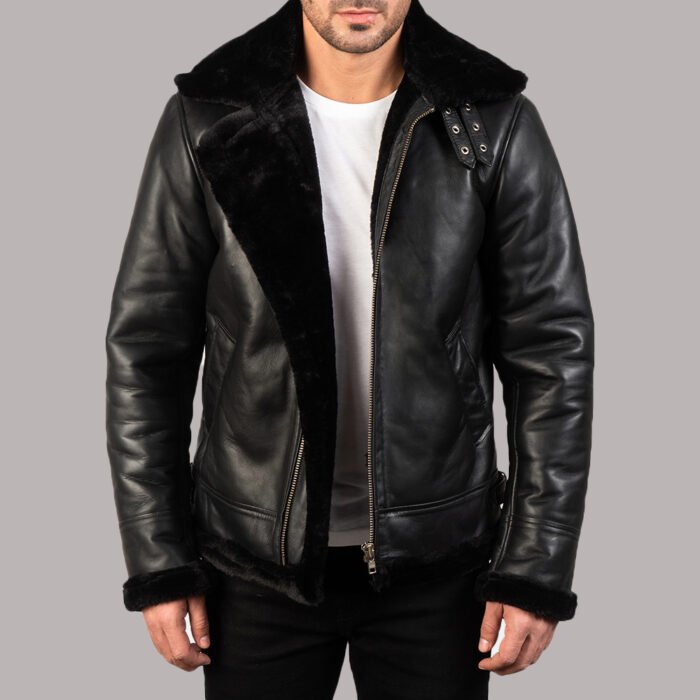 Bomber Black Leather Jacket