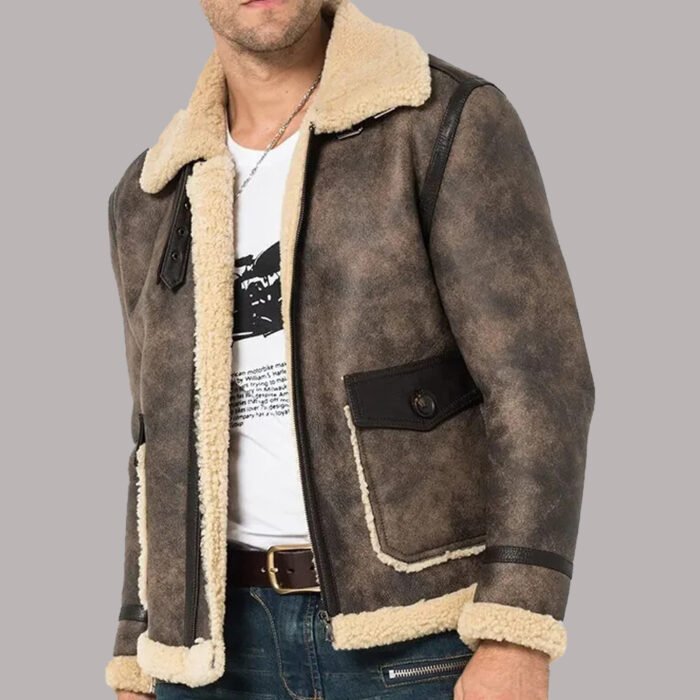 Classic B-3 Sheepskin Leather Bomber Jacket